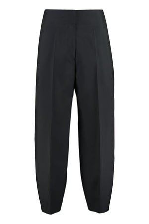 Pantaloni tapered-fit a vita alta-0